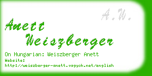 anett weiszberger business card